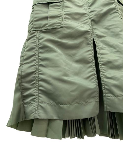 sacai（サカイ）sacai (サカイ) ナイロンツイル バックプリーツスカート オリーブ サイズ:１の古着・服飾アイテム
