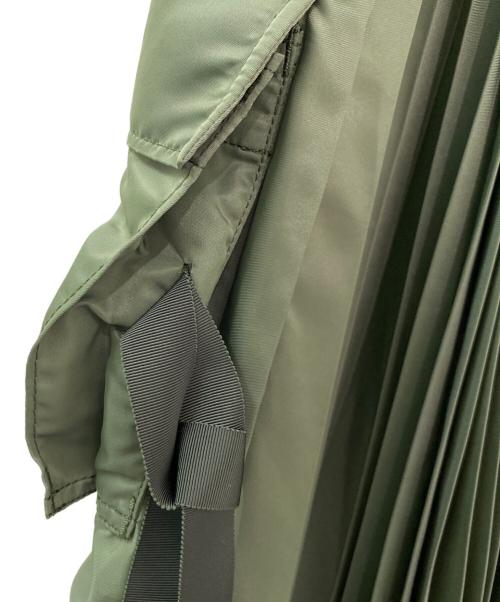 sacai（サカイ）sacai (サカイ) ナイロンツイル バックプリーツスカート オリーブ サイズ:１の古着・服飾アイテム