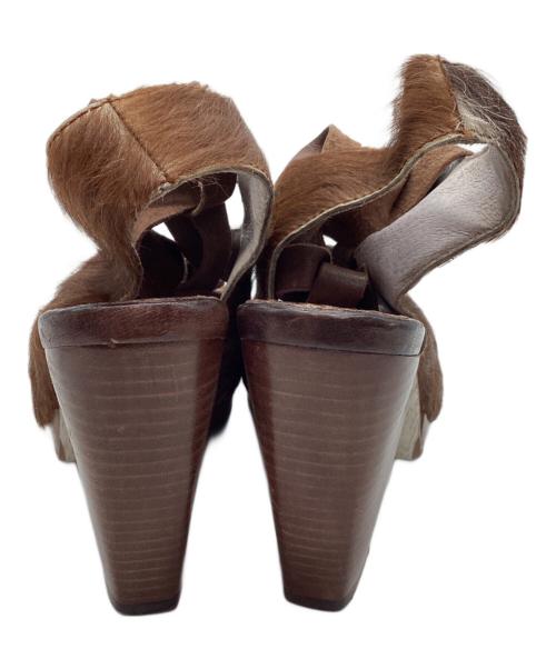 MANA（マナ）MANA (マナ) ハラコサンダル ブラウン サイズ:37の古着・服飾アイテム