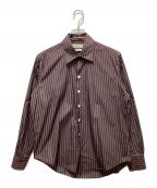 camisas manoloカミサス マノロ）の古着「ストライプシャツ」｜ブラウン