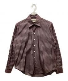 camisas manolo（カミサス マノロ）の古着「ストライプシャツ」｜ブラウン
