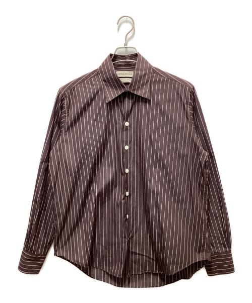 camisas manolo（カミサス マノロ）camisas manolo (カミサス マノロ) ストライプシャツ ブラウン サイズ:46の古着・服飾アイテム