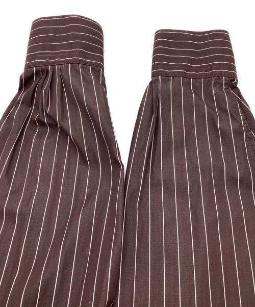 camisas manolo（カミサス マノロ）camisas manolo (カミサス マノロ) ストライプシャツ ブラウン サイズ:46の古着・服飾アイテム