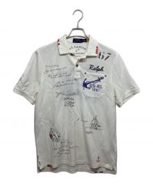 POLO RALPH LAUREN（ポロ・ラルフローレン）の古着「クラシック フィット メッシュ グラフィック ポロシャツ」｜ホワイト