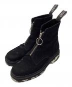 LIMI feuリミフゥ）の古着「センターファスナーヌバックショートブーツ」｜ブラック