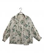 TOMORROW LAND collectionトゥモローランドコレクション）の古着「タフタフラワー ボリュームボウタイブラウス」｜アイボリー