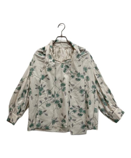 TOMORROW LAND collection（トゥモローランドコレクション）TOMORROW LAND collection (トゥモローランドコレクション) タフタフラワー ボリュームボウタイブラウス アイボリー サイズ:36の古着・服飾アイテム