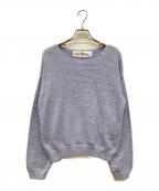 Rie millerリエ ミラー）の古着「テープヤーンボートネックプルオーバーニット」｜ブルー