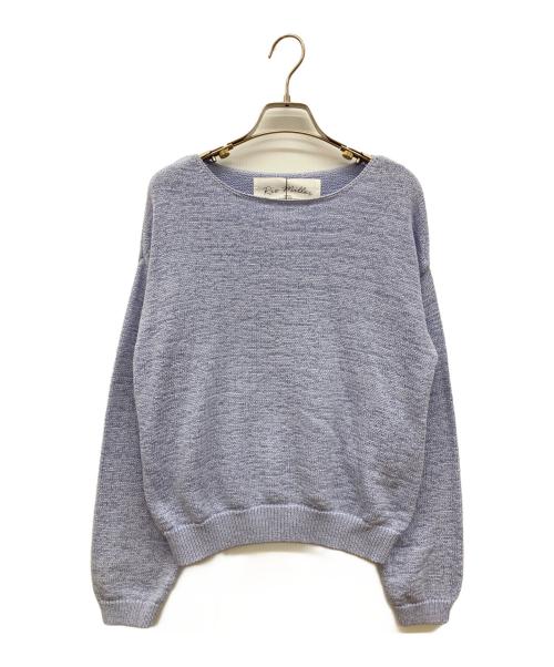 Rie miller（リエ ミラー）Rie miller (リエ ミラー) テープヤーンボートネックプルオーバーニット ブルー サイズ:38 未使用品の古着・服飾アイテム