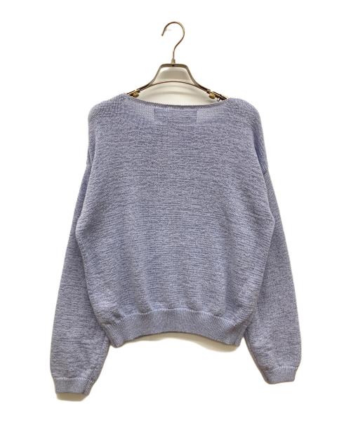 Rie miller（リエ ミラー）Rie miller (リエ ミラー) テープヤーンボートネックプルオーバーニット ブルー サイズ:38 未使用品の古着・服飾アイテム