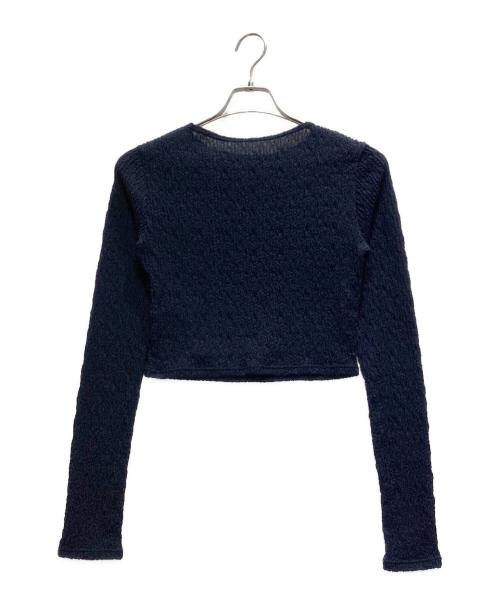 TO UNITED ARROWS（トゥーユナイテッドアローズ）TO UNITED ARROWS (トゥーユナイテッドアローズ) プリーツ L/SL カットソー ネイビー サイズ:FREE 未使用品の古着・服飾アイテム