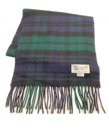 JOHNSTONS OF ELGIN（ジョンストンズオブエルガン）の古着「カシミヤマフラー」｜ネイビー