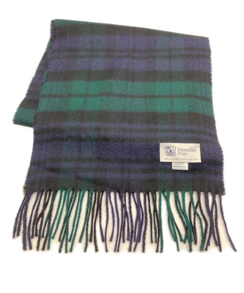 JOHNSTONS OF ELGIN（ジョンストンズオブエルガン）JOHNSTONS OF ELGIN (ジョンストンズオブエルガン) カシミヤマフラー ネイビーの古着・服飾アイテム