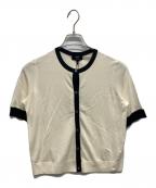 theoryセオリー）の古着「REGAL WOOL SILK TRIM CARDI」｜アイボリー