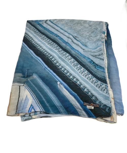 Massimo Listri（マッシモ・リストリ）Massimo Listri (マッシモ・リストリ) プリント大判ストール ブルーの古着・服飾アイテム