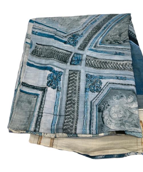 Massimo Listri（マッシモ・リストリ）Massimo Listri (マッシモ・リストリ) プリント大判ストール ブルーの古着・服飾アイテム