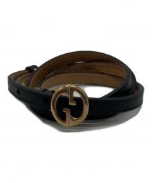 GUCCI（グッチ）の古着「GGバックルナローベルト」｜ブラック
