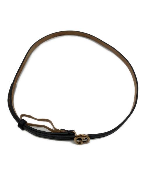 GUCCI（グッチ）GUCCI (グッチ) GGバックルナローベルト ブラックの古着・服飾アイテム