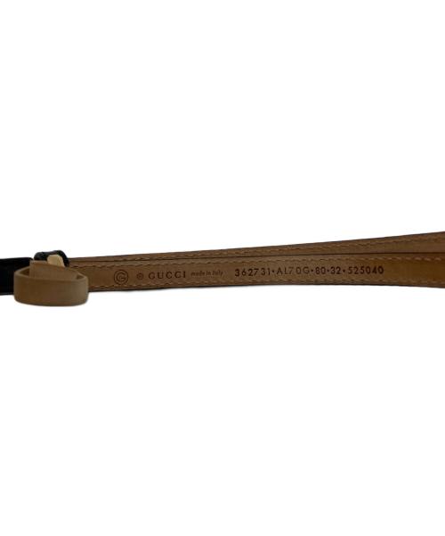 GUCCI（グッチ）GUCCI (グッチ) GGバックルナローベルト ブラックの古着・服飾アイテム