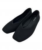 VIVAIAビバイア）の古着「スクエアトゥ エクストラワイドフラットシューズ」｜ブラック