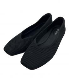 VIVAIA（ビバイア）の古着「スクエアトゥ エクストラワイドフラットシューズ」｜ブラック