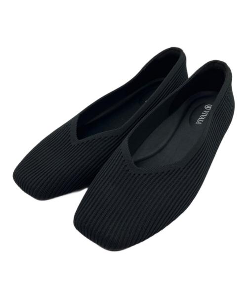 VIVAIA（ビバイア）VIVAIA (ビバイア) スクエアトゥ エクストラワイドフラットシューズ ブラック サイズ:41.5の古着・服飾アイテム