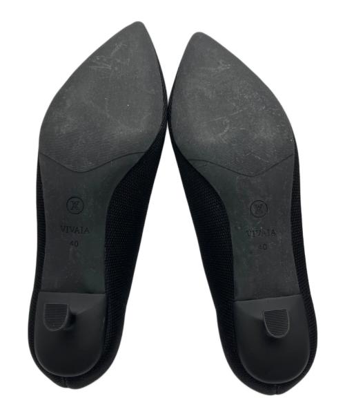VIVAIA（ビバイア）VIVAIA (ビバイア) ポインテッドトゥ キトゥンヒール パンプス ブラック サイズ:40の古着・服飾アイテム