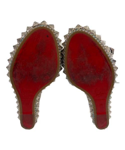 Christian Louboutin（クリスチャン・ルブタン）Christian Louboutin (クリスチャン・ルブタン) スタッズウェッジソールサンダル マルチカラー サイズ:35の古着・服飾アイテム