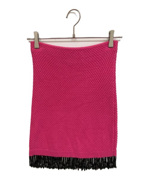 PINKO（ピンコ）PINKO (ピンコ) ビジューニットジャケットセットアップ ショッキングピンク サイズ:Sの古着・服飾アイテム