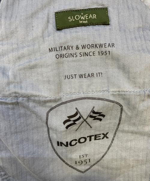 INCOTEX（インコテックス）INCOTEX (インコテックス) ガーメントダイオーガニックコットンストレッチチノテーパードパンツ スカイブルー サイズ:71の古着・服飾アイテム