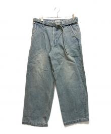 JOURNAL STANDARD relume（ジャーナルスタンダード レリューム）の古着「PROCESSING ベルテッド”ROOMY” デニムスラックス」｜ブルー
