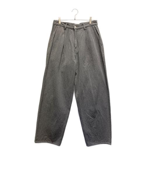 Graphpaper（グラフペーパー）Graphpaper (グラフペーパー) Colorfast Denim 2 Tuck Pants グレー サイズ:2の古着・服飾アイテム