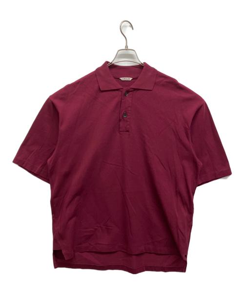 AURALEE（オーラリー）AURALEE (オーラリー) SUPER FINE COTTON SALT SHRINK PIQUE BIG POLO ワインレッド サイズ:5の古着・服飾アイテム