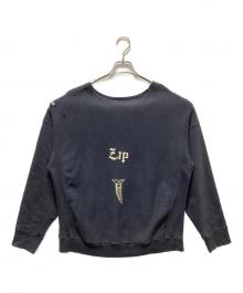 BOWWOW（バウワウ）の古着「ZIP DAMAGED CREW SWEAT」｜ブラック