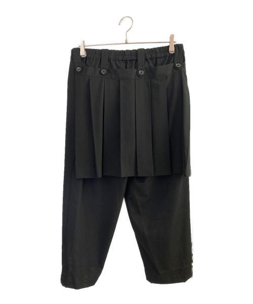 Yohji Yamamoto pour homme（ヨウジヤマモト プールオム）Yohji Yamamoto pour homme (ヨウジヤマモト プールオム) 後ろプリーツ細パンツ ブラック サイズ:2の古着・服飾アイテム