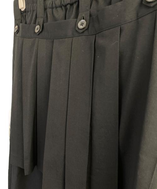 Yohji Yamamoto pour homme（ヨウジヤマモト プールオム）Yohji Yamamoto pour homme (ヨウジヤマモト プールオム) 後ろプリーツ細パンツ ブラック サイズ:2の古着・服飾アイテム