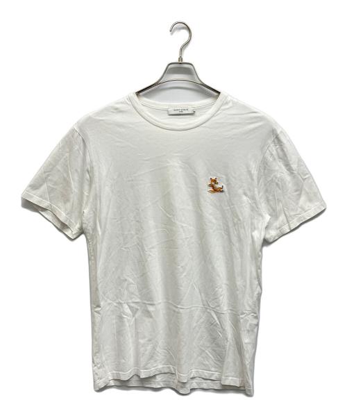 maison kitsune（メゾンキツネ）MAISON KITSUNE (メゾンキツネ) チラックスフォックス パッチ クラシック Tシャツ ホワイト サイズ:Lの古着・服飾アイテム
