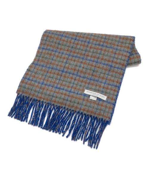 JOHNSTONS OF ELGIN（ジョンストンズオブエルガン）JOHNSTONS OF ELGIN (ジョンストンズオブエルガン) カシミヤストール ブルーの古着・服飾アイテム