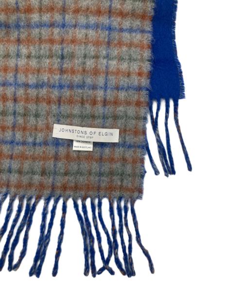 JOHNSTONS OF ELGIN（ジョンストンズオブエルガン）JOHNSTONS OF ELGIN (ジョンストンズオブエルガン) カシミヤストール ブルーの古着・服飾アイテム