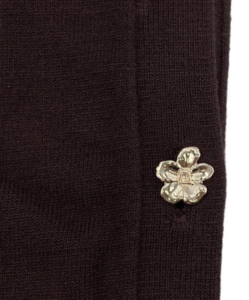 Snidel（スナイデル）Snidel (スナイデル) フラワーモチーフワンポイントカーディガン ブラウン サイズ:Freeの古着・服飾アイテム