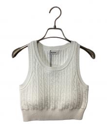 MIESROHE（ミースロエ）の古着「washableカップインケーブルニットビスチェ」｜ホワイト