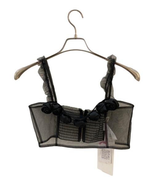 furfur（ファーファー）furfur (ファーファー) コサージュビスチェ ブラック サイズ:Free 未使用品の古着・服飾アイテム