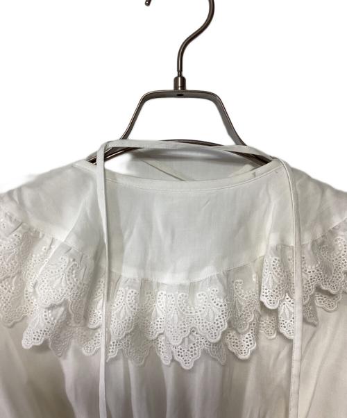 Snidel（スナイデル）Snidel (スナイデル) コットンライクラッフルカラーチュニック ホワイト サイズ:Fの古着・服飾アイテム