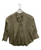 journal standard L'essageジャーナルスタンダード レサージュ）の古着「FRENCH LINEN ワイドスキッパーブラウス」｜グリーン