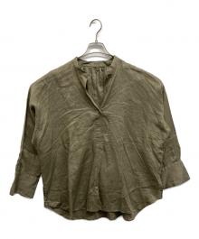 journal standard L'essage（ジャーナルスタンダード レサージュ）の古着「FRENCH LINEN ワイドスキッパーブラウス」｜グリーン