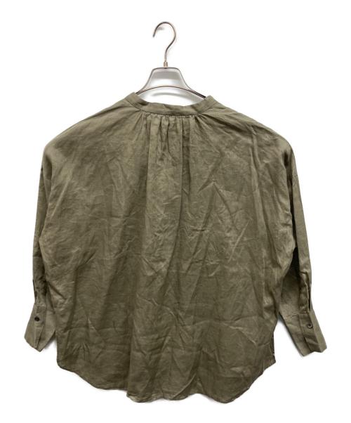 journal standard L'essage（ジャーナルスタンダード レサージュ）journal standard L'essage (ジャーナルスタンダード レサージュ) FRENCH LINEN ワイドスキッパーブラウス グリーン サイズ:Freeの古着・服飾アイテム