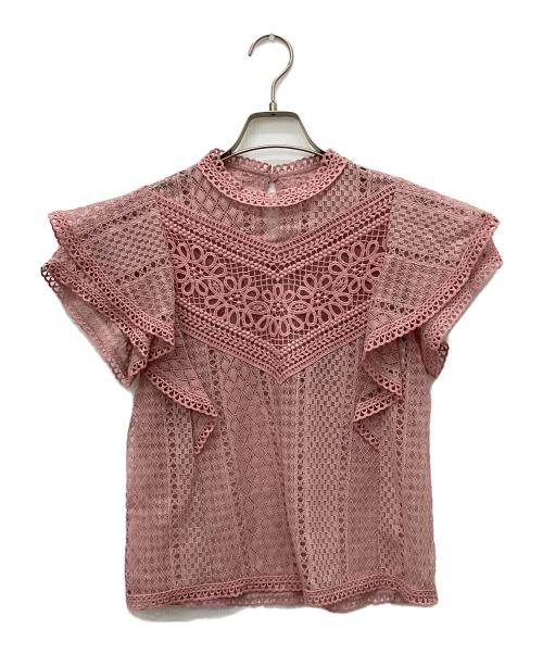 ANAYI（アナイ）ANAYI (アナイ) キカレーススタンドネックブラウス ピンク サイズ:38の古着・服飾アイテム
