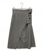 ADOREアドーア）の古着「クリアヘリンボーンラップ風スカート」｜グレー