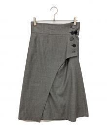 ADORE（アドーア）の古着「クリアヘリンボーンラップ風スカート」｜グレー