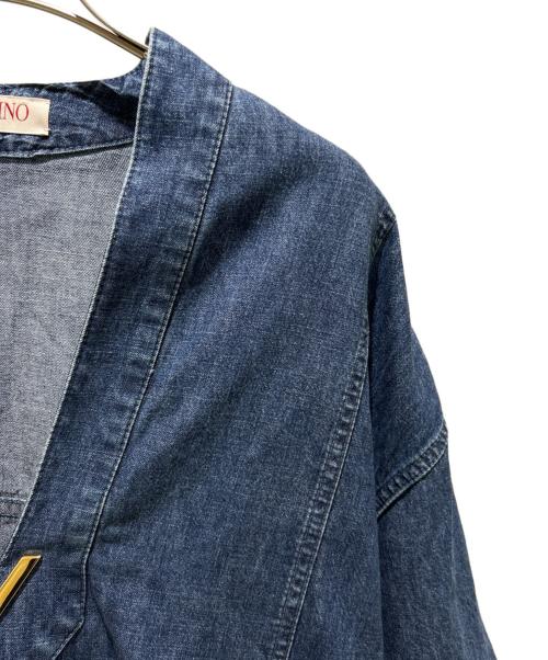 VALENTINO（ヴァレンティノ）VALENTINO (ヴァレンティノ) 半袖デニムロングワンピース インディゴ サイズ:40の古着・服飾アイテム